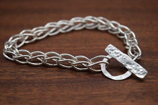 Sterling Silver Bracelet Etruscan Links