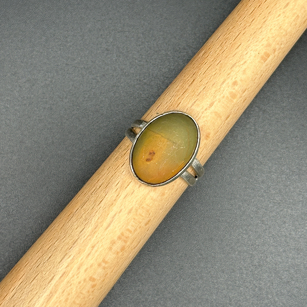 Ring with Unpolished Picture Jasper