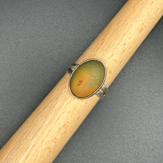Ring with Unpolished Picture Jasper